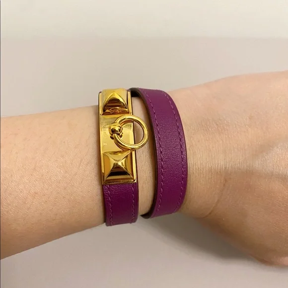 Authentic Hermes Rivale double tour leather bracelet - Picture 1 of 8